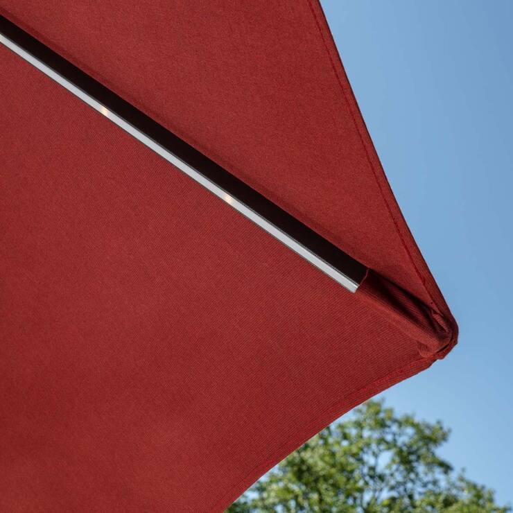 SunVilla 10ft Aluminium AutoTilt 56 LED Umbrella in Red Costco UK