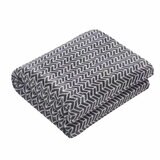 Monte & Jardin Printed Velvet Throw in Grey Herringbone, 152 x 177 cm