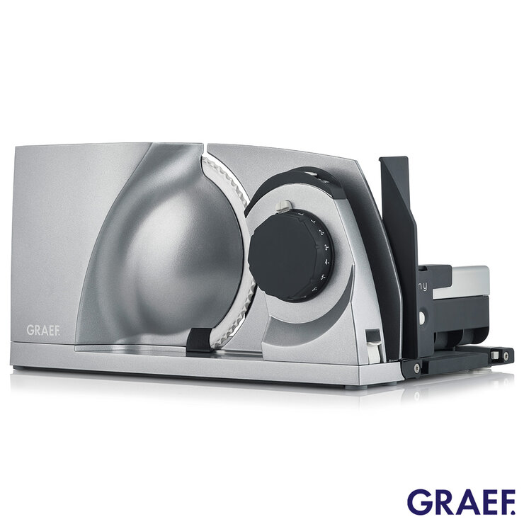 Front profile of Mytiny Foldable Food Slicer in Silver Front profile of Mytiny Foldable Food Slicer in Silver