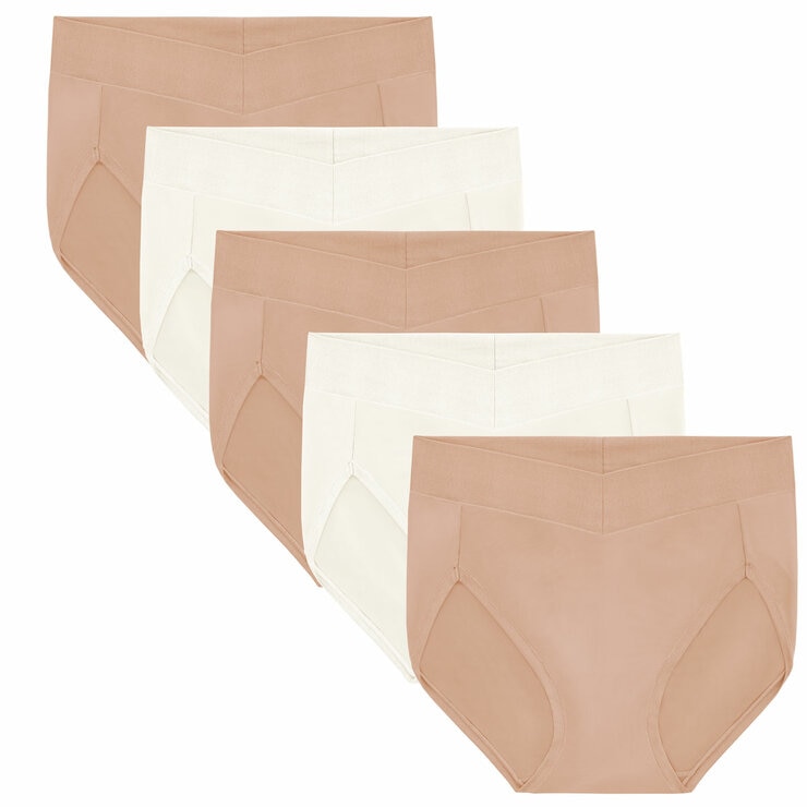 Carole Hochman Women's Seamless Brief 5 Pack in White, Extra Large