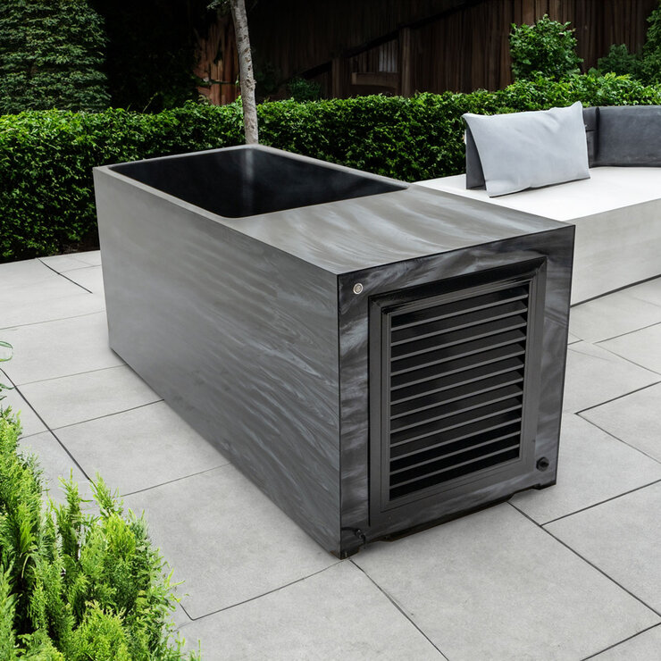 Miami Spas Surge Pro Plunge Acrylic Ice Bath in Storm Clouds - Delivered and Installed