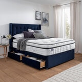 Silentnight Velvet 4 Drawer Divan Base with Bloomsbury Headboard in 2 Colours & 3 Sizes