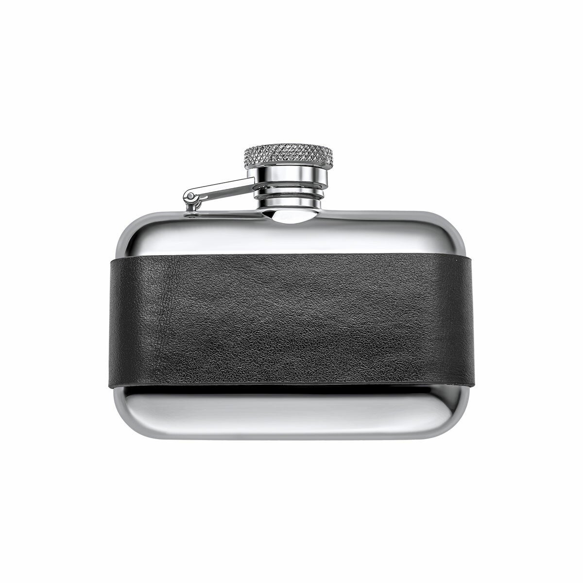 Y440 S/ST BLACK LTHR 3oz HIP FLASK