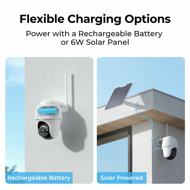 Reolink Argus PT Ultra 4K 8MP Wireless Pan & Tilt Solar/Battery Camera with Spotlights + 64GB SD Card - 2 Pack