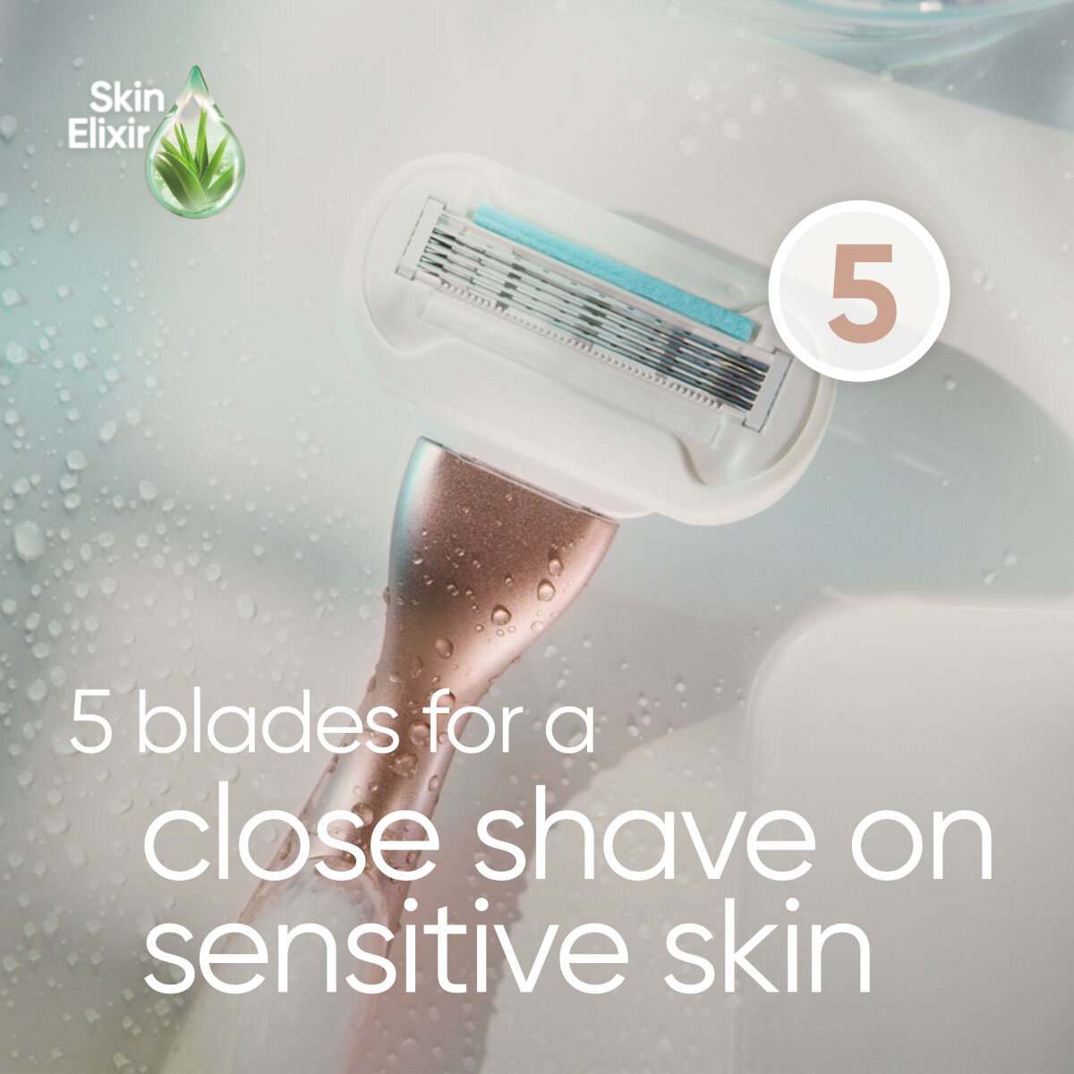 Gillette Venus Deluxe Smooth Sensitive Razor, Metal Handle & 8 Blades