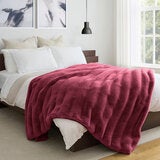 Safdie Faux Rabbit Fur Red Blanket, 234 x 249 cm Safdie Faux Rabbit Fur Red Blanket, 234 x 249 cm