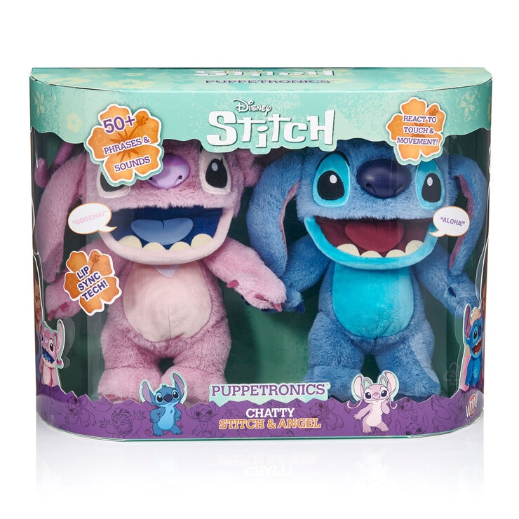 Disney Chatty Stitch & Angel Deluxe Puppetronic Twin Pack (6+ Years )