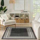 Nourison Horizon Border Indoor / Outdoor Rug in 2 Sizes, Black