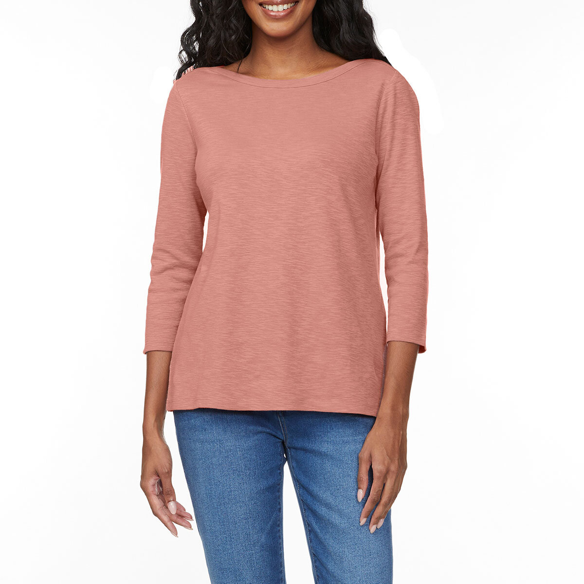 Kirkland Signature Ladies Boatneck Tee in Pink