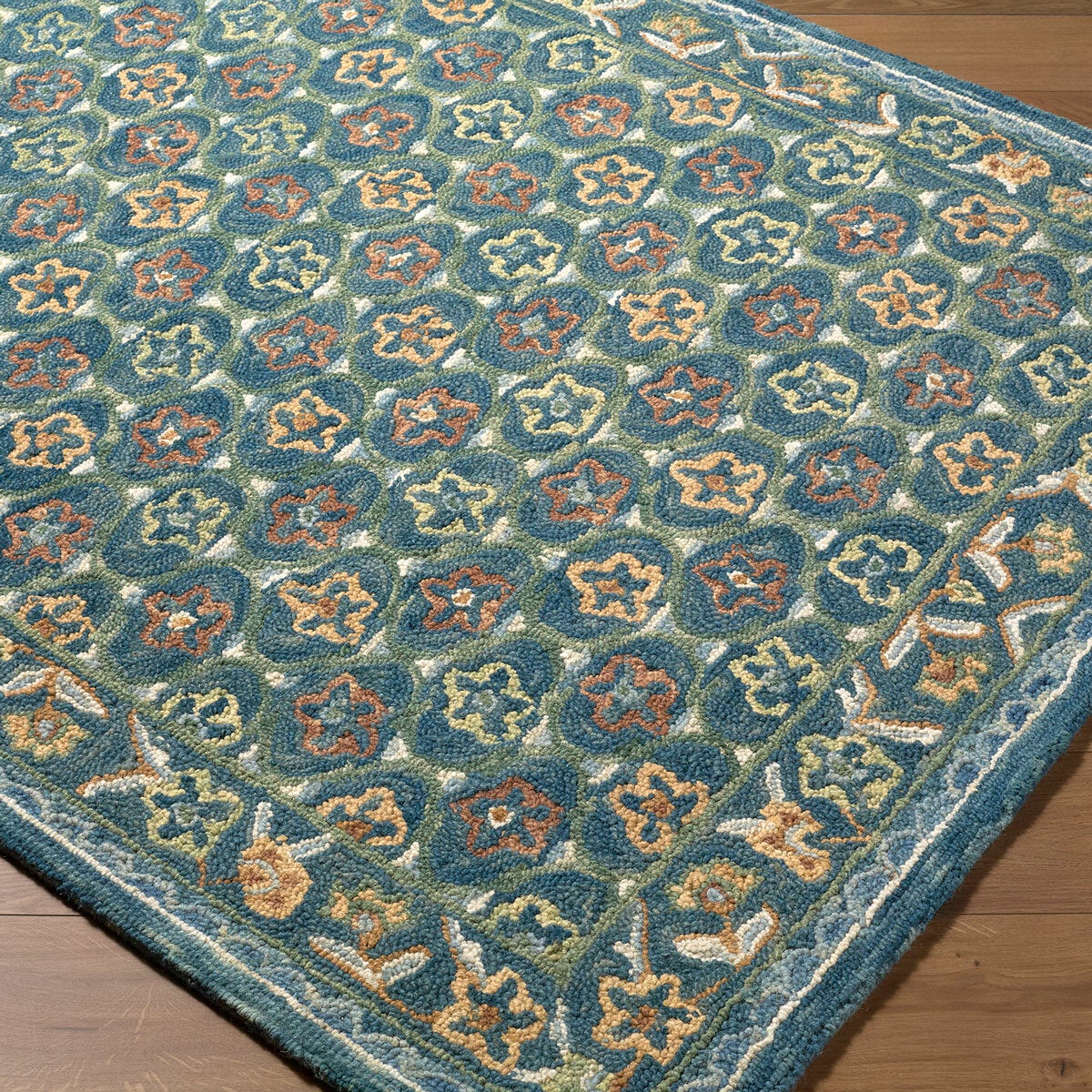 Livabliss Fairfax Blue Wool Rug, in 2 Sizes Livabliss Fairfax Blue Wool Rug, in 2 Sizes