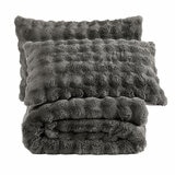 FRYE Faux Fur Grey 3 Piece Comforter Set FRYE Faux Fur Grey 3 Piece Comforter Set