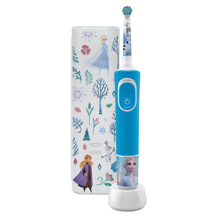 Image of the Oral B Frozen toothbrush and travel case