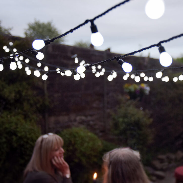 Lights4You 33ft (10m) 50 Large Bulb Ice White Outdoor String Lights