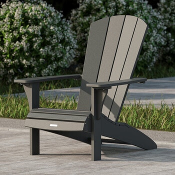 Leisure Line Adirondack Faux Wood Garden Chair in Grey Leisure Line Adirondack Faux Wood Garden Chair in Grey