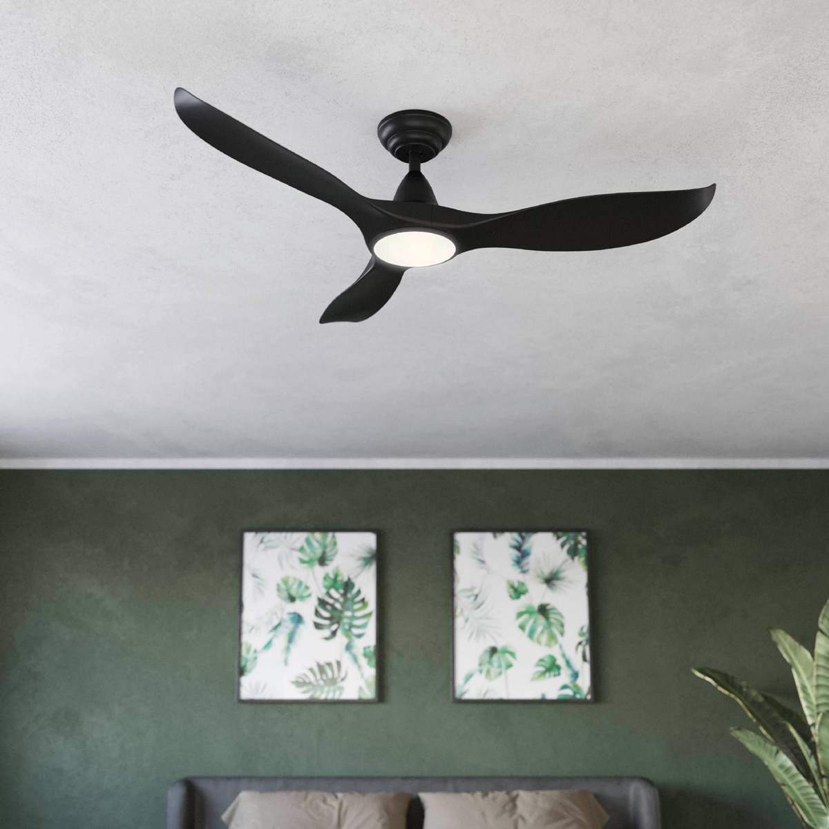 Eglo Cirali Ceiling Fan with DC Motor and LED Light in Black 