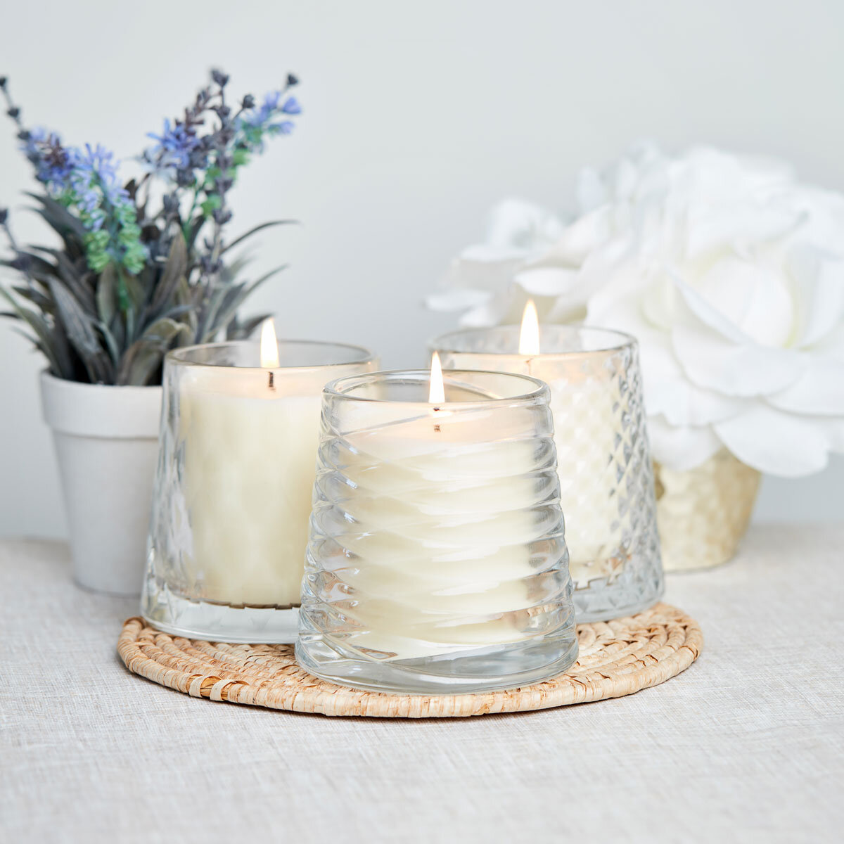 Torc Fragranced Textured Glass Candles 3 Pack Costco UK