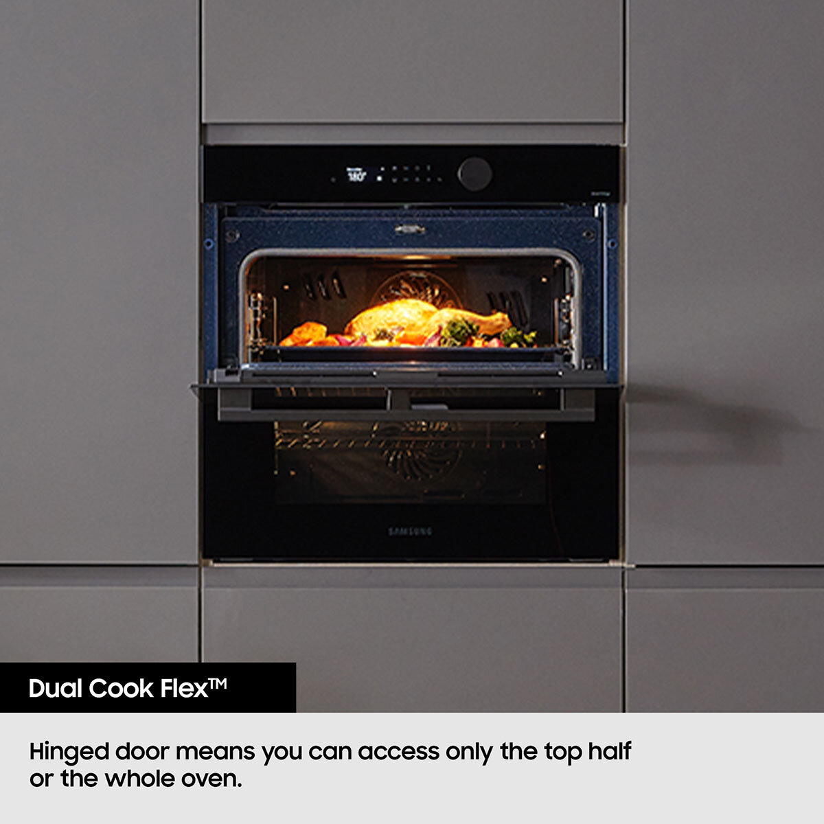Samsung Series 5 Dual Cook Flex NV7B5750TAK/U4 76L Smart Oven, A+ Rating in Black