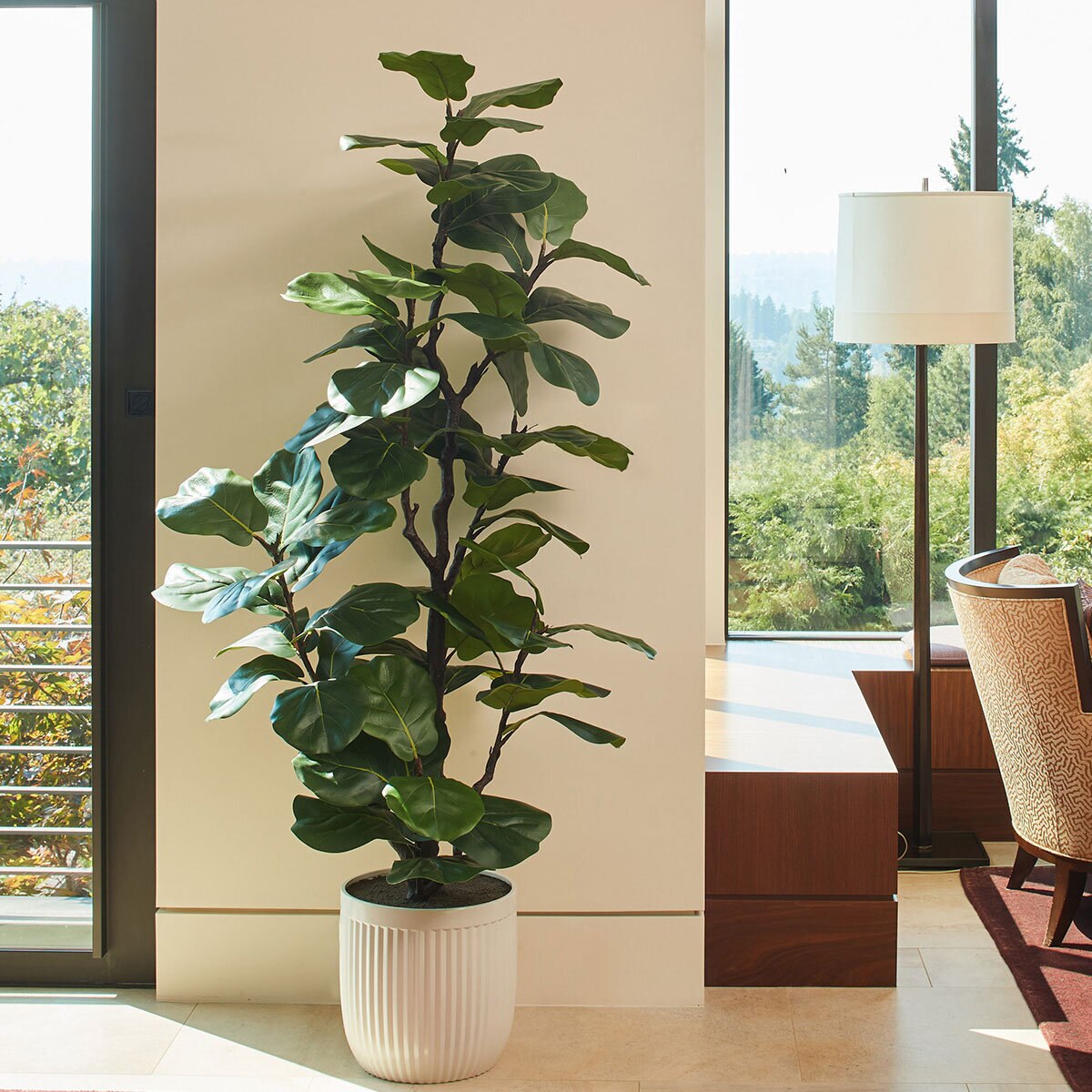 Artificial 6.5ft Fiddle Fig Tree in Planter Costco UK
