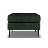 Aspen Velvet Footstool, Green