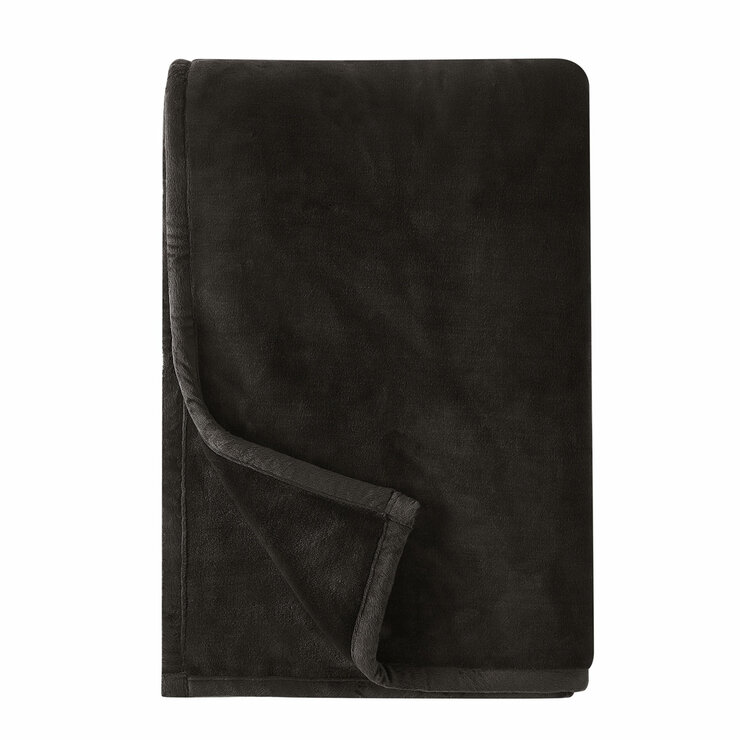 Coco Plush Throw in Grey, 152 x 177 cm