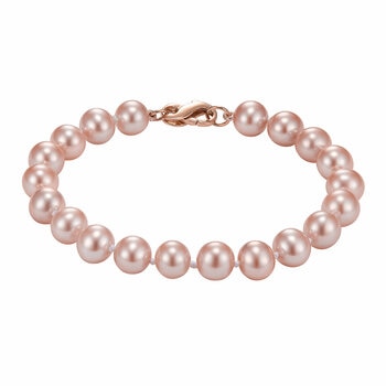 8-8.5mm Cultured Freshwater Pink Pearl Bracelet, 14ct Rose Gold