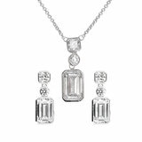 Diamonfire Sterling Silver Cubic Zirconia Pendant and Earrings Set