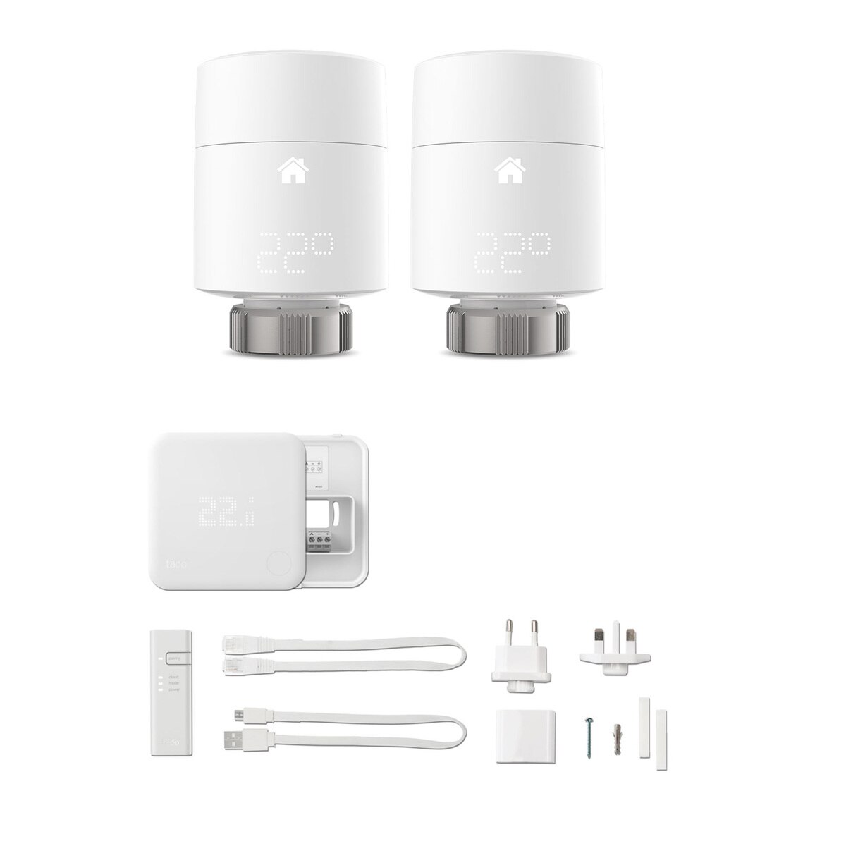 tado° Smart Thermostat Starter Kit V3+ with 2 x Smart Radiator