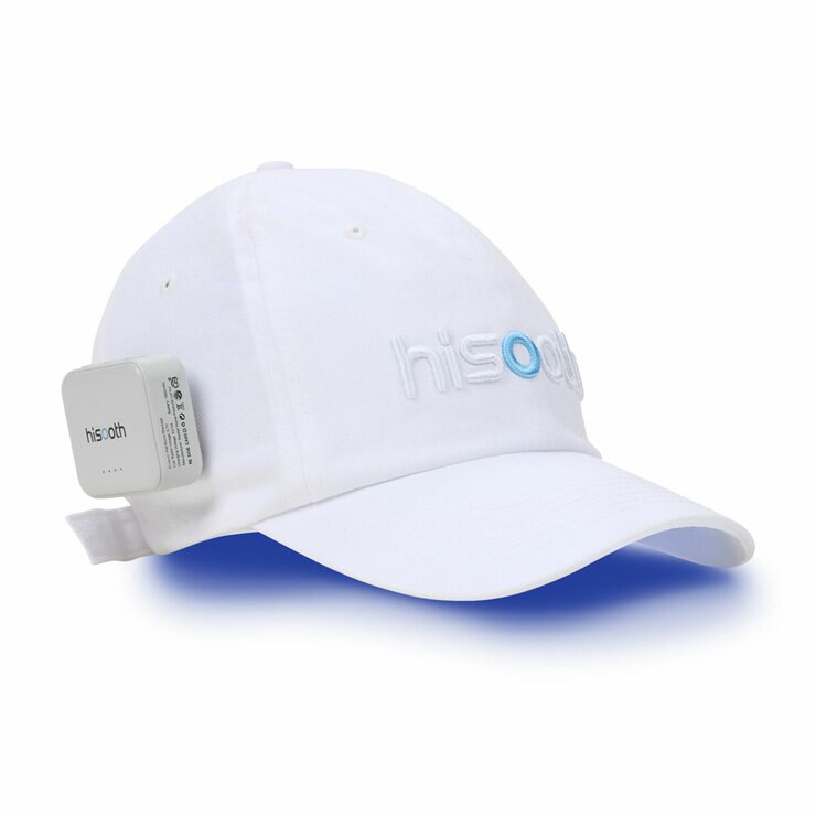 Hisooth H3 Hair Regroth Scalp Massage Cap with LED Light in White, size Large