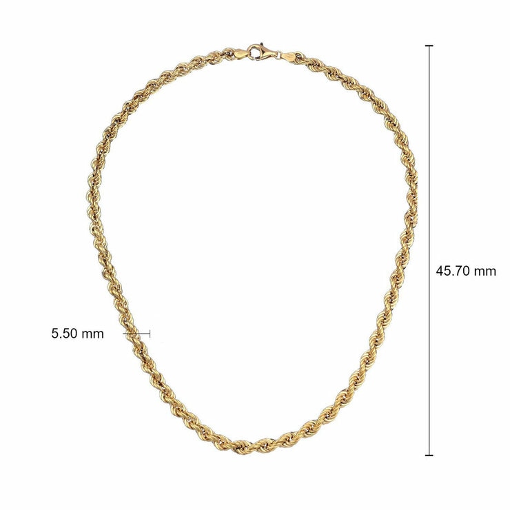 14ct Yellow Gold Rope Chain Necklace 14ct Yellow Gold Rope Chain Necklace