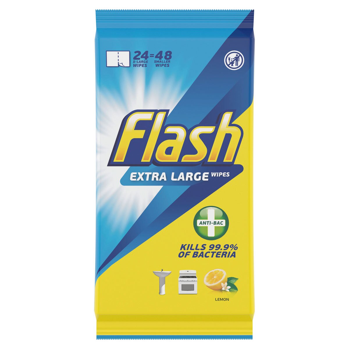 Flash Antibacterial Wipes, 8 x 24 Count Costco UK