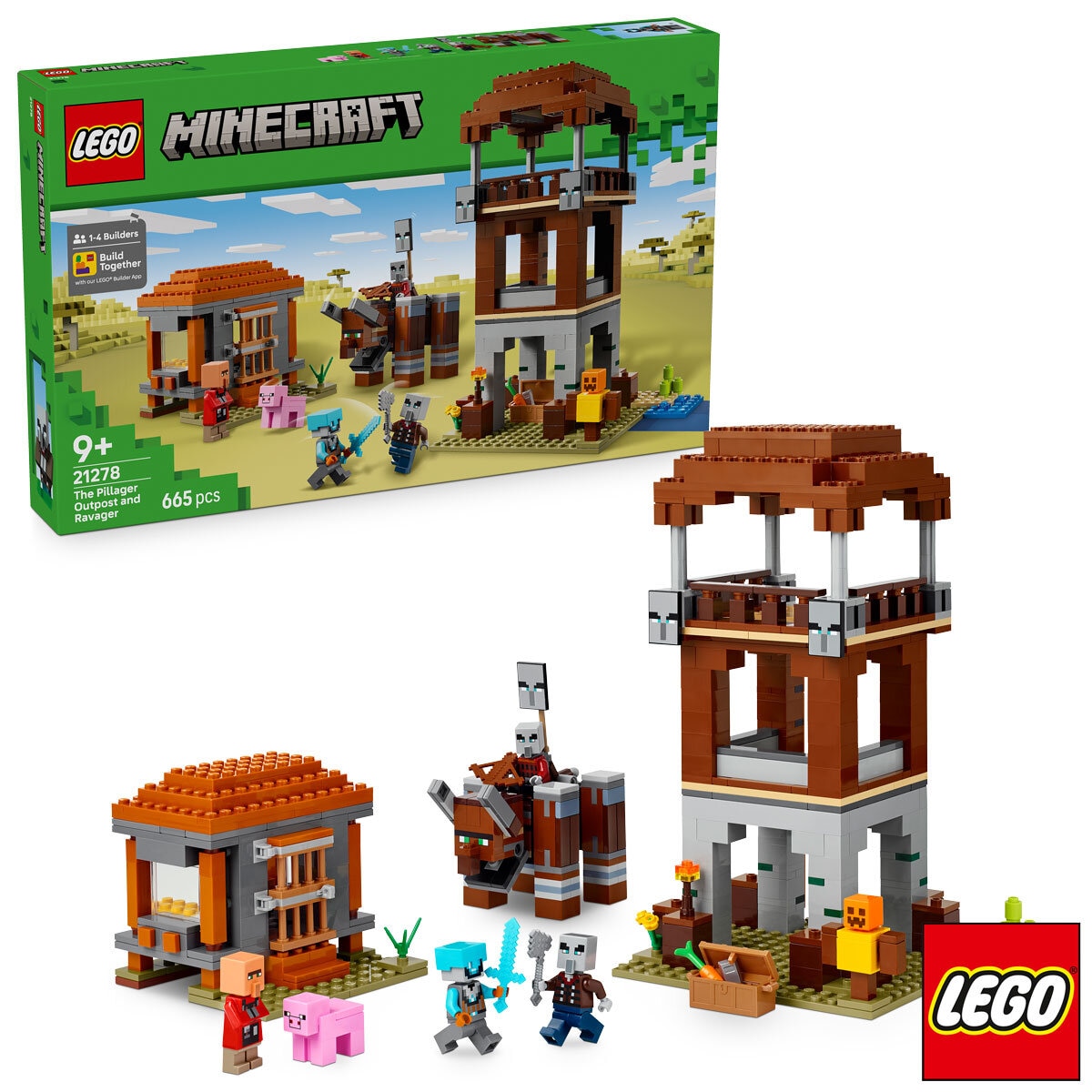 LEGO Minecraft The Pillager Outpost and Ravager - Model 21278 (9+ Years)