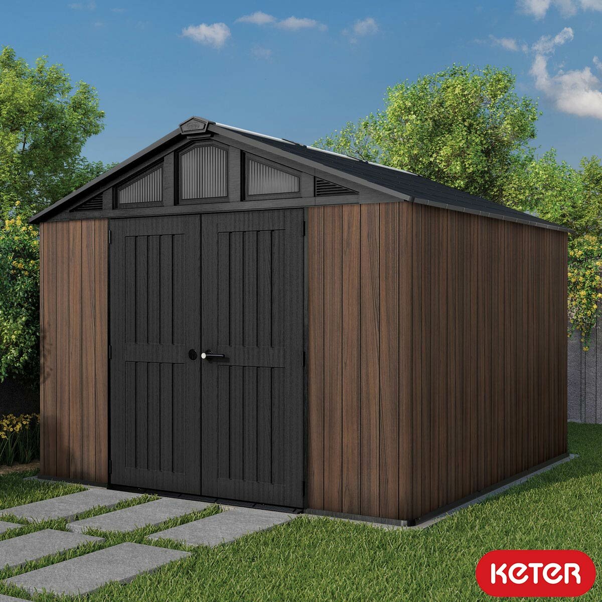 Keter Summit Rosewood 10ft x 11ft 6" (3 x 3.5m) Storage Shed