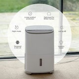 Lifestyle image of dehumidifer and features Lifestyle image of dehumidifer and features