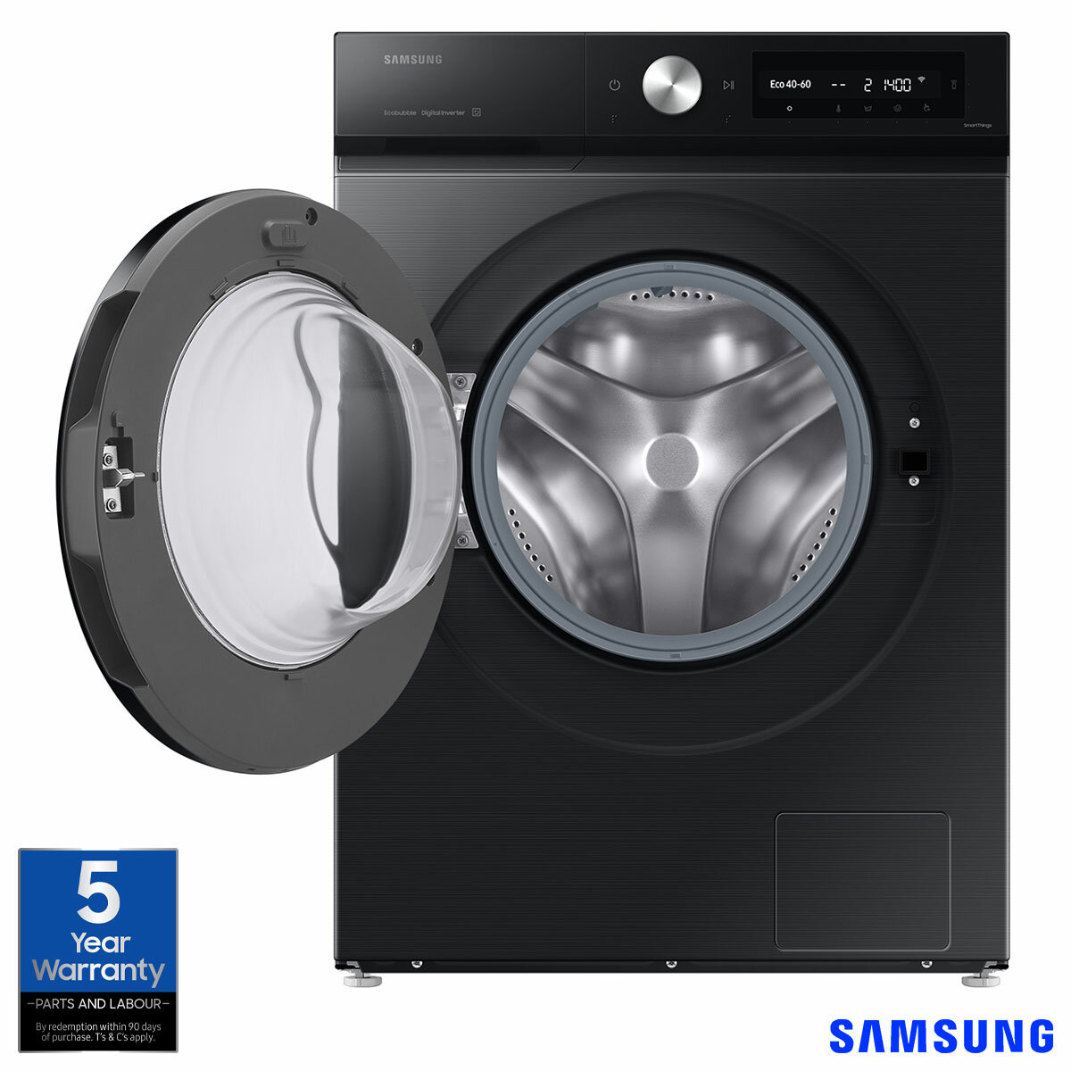 Samsung Series 7 WW90DB7U94GBU1, 9kg Smart Washing Machine, A Rated in Black