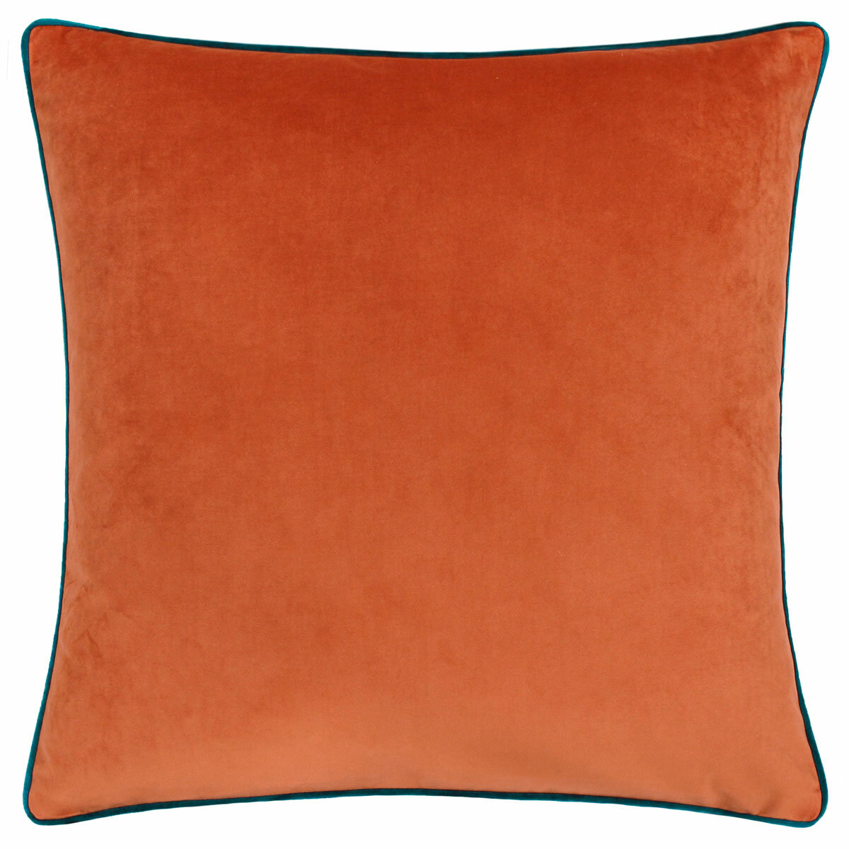 Furn Meridian Orange Velvet Feather Fill Cushion, 45 x 45 cm