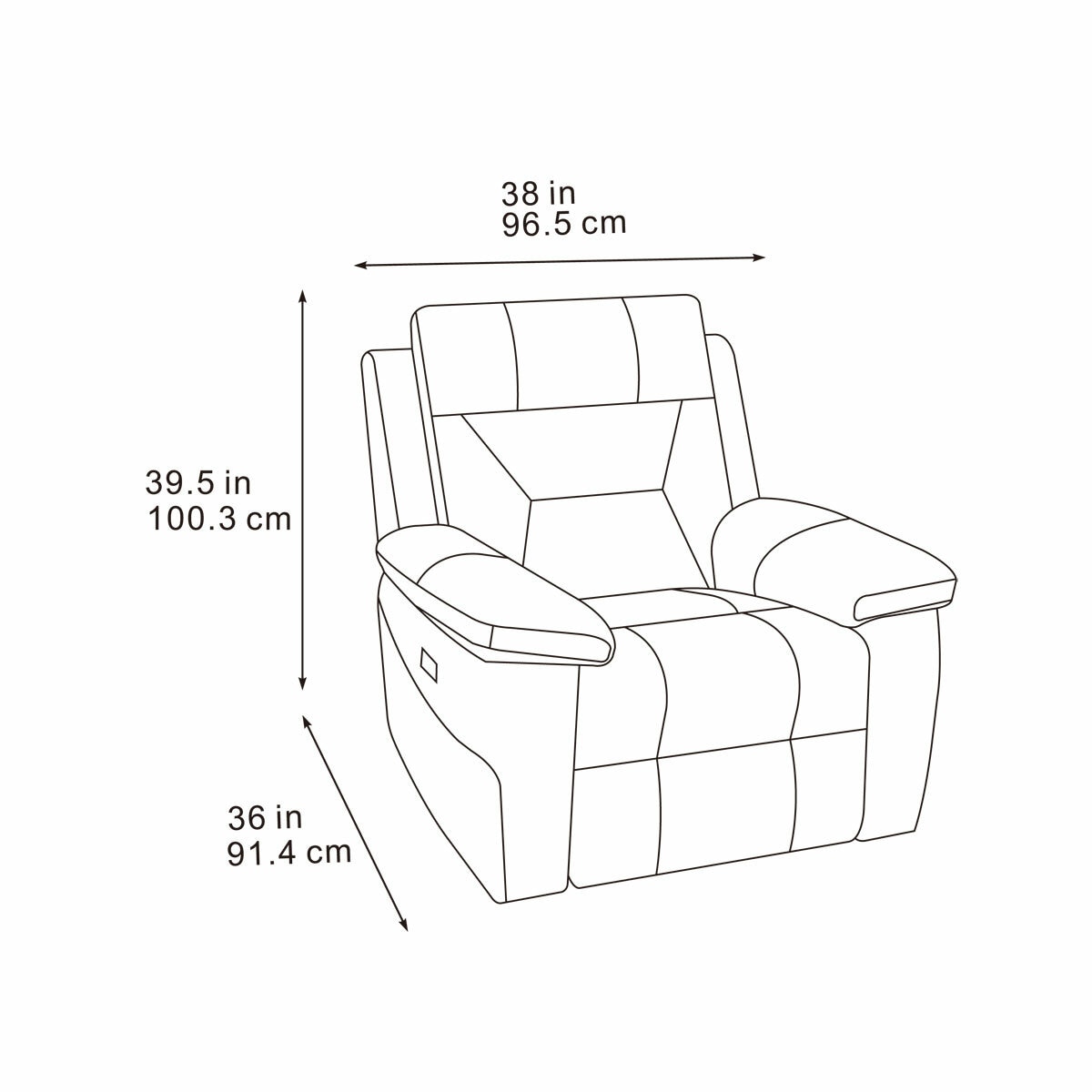 Lucca Grey Fabric Power Recliner Armchair