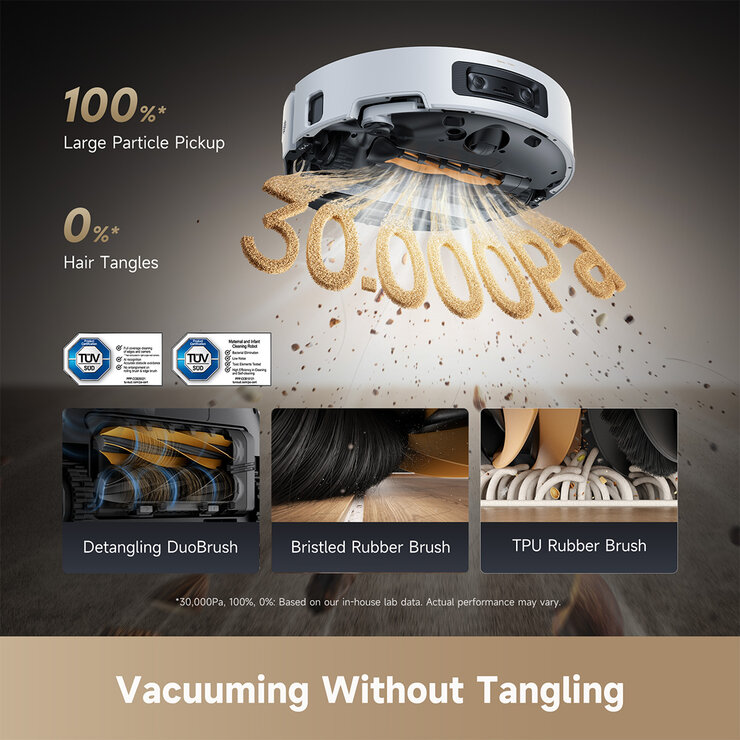 Lifestyle image showing vacuuming without tangling Lifestyle image showing vacuuming without tangling