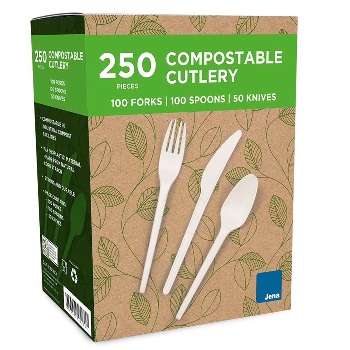 Jena Compostable Cutlery Variety, Pack of 250 Costco UK