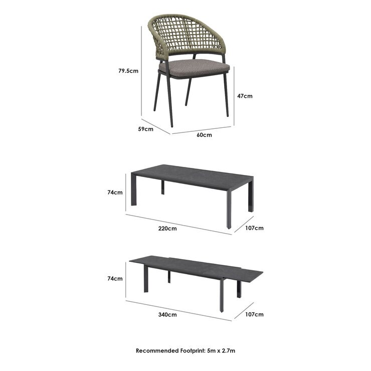 Harbour Lifestyle Anika 9 Piece Extendable Ceramic Dining Set Harbour Lifestyle Anika 9 Piece Extendable Ceramic Dining Set