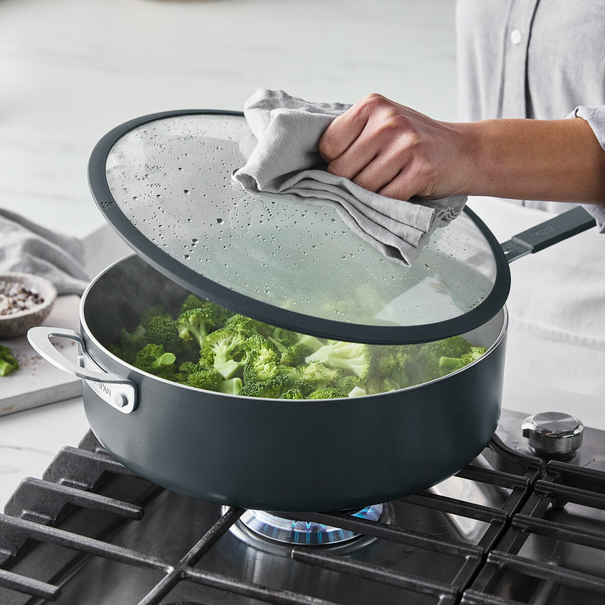 GreenPan Saute Pan with Lid , 30cm Available in 2 Colours GreenPan Saute Pan with Lid , 30cm Available in 2 Colours