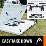 Lifestyle image of someone folding down the table tennis table Lifestyle image of someone folding down the table tennis table