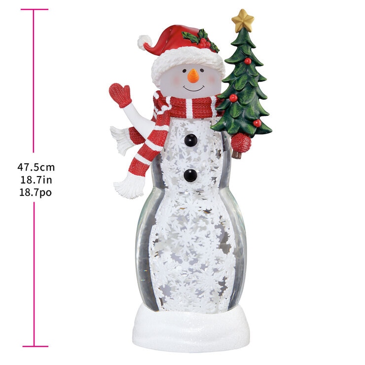Snowman with Tree Lantern with LED Lights Snowman with Tree Lantern with LED Lights