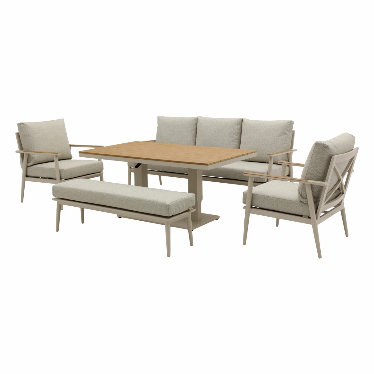 Bramblecrest Wisely 5 Piece Deep Seating Patio Set with Height Adjustable Table