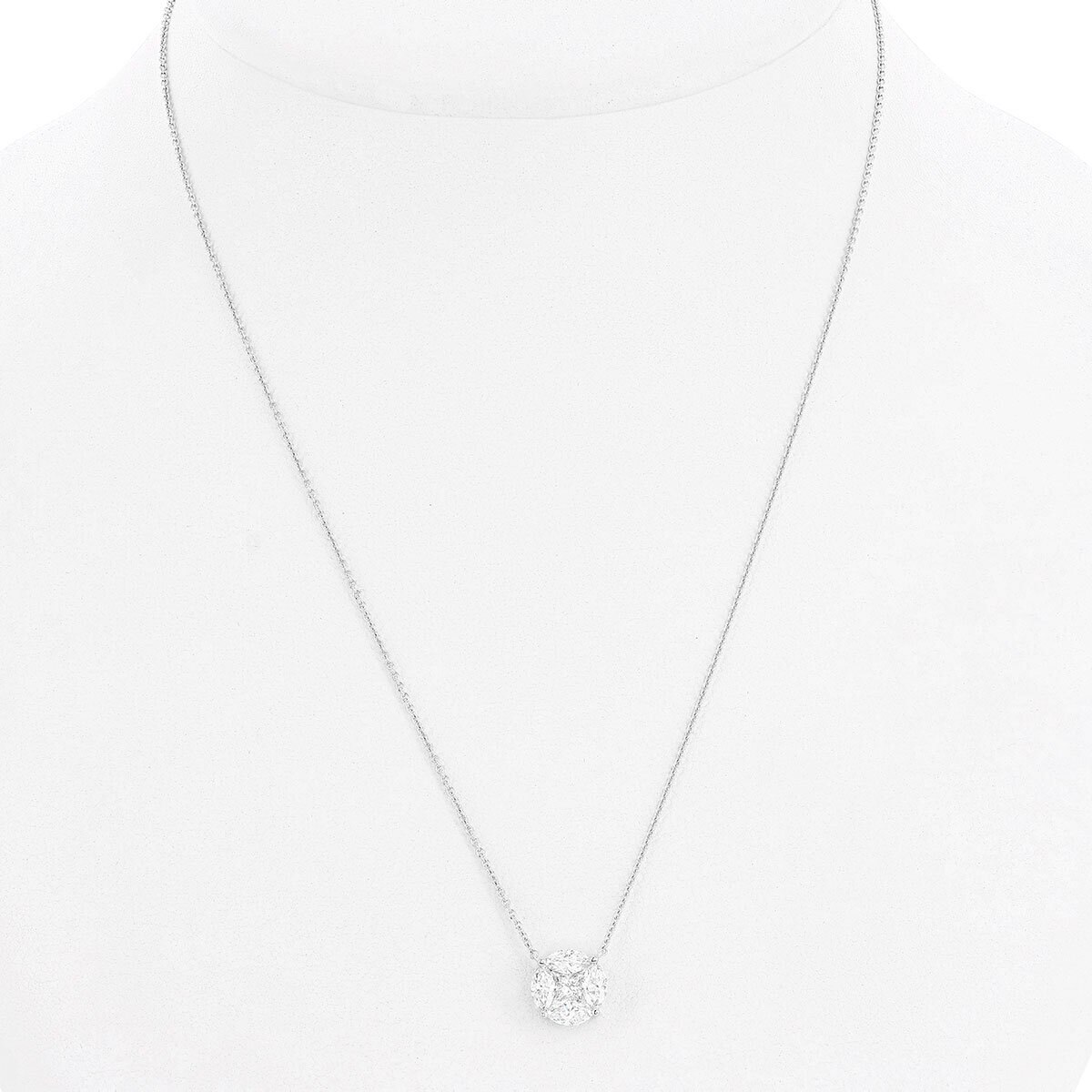 1.00ctw Marquise & Princess Cut Diamond Pendant, 18ct White Gold