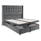 Silentnight Velvet Full ottoman divan in charcoal grey