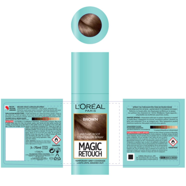 L'Oreal Magic Retouch Instant Root Concealer Spray, 3 x 75ml in Brown L'Oreal Magic Retouch Instant Root Concealer Spray, 3 x 75ml in Brown