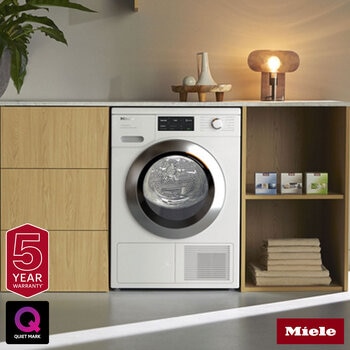 Miele TEL785 WP 9kg Heat Pump Dryer, A+++ Rated With EcoSpeed in Lotus White