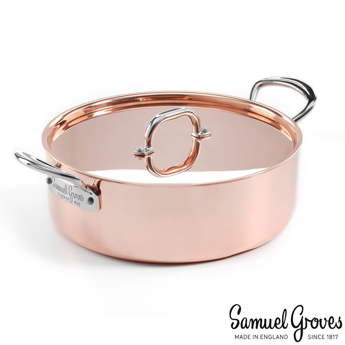 Samuel Groves Copper Induction Saute Pan 26cm with side h...