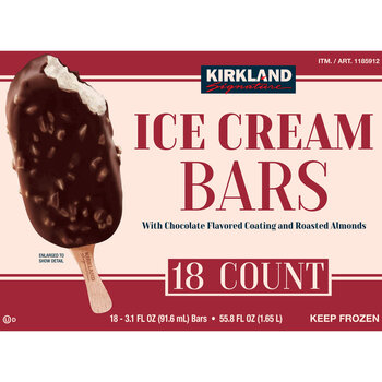 Kirkland Signature Chocolate Almond Dipped Ice Cream, 18 Pack