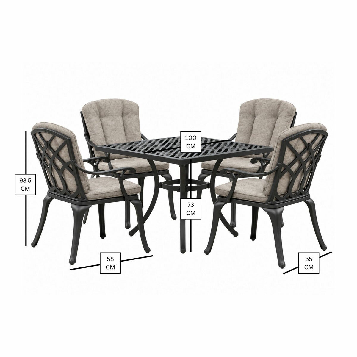 Bramblecrest Milan 5 Piece Dining Set in Black Bramblecrest Milan 5 Piece Dining Set in Black